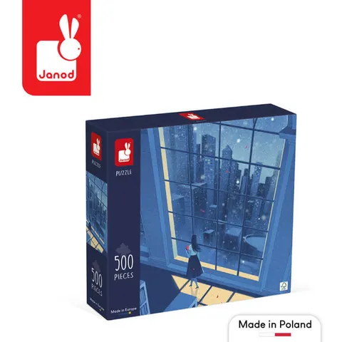 Puzzle artystyczne - Nocny widok w błękicie, 500 elementów / Janod