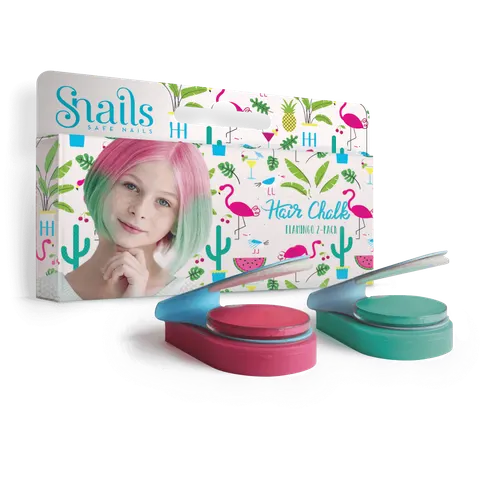 Zmywalne kredy do włosów Hair Chalk - Flamingo / Snails