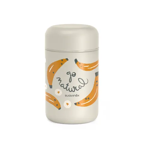 TERMOS GO NATURAL 400 ML SZARY Z BANANEM