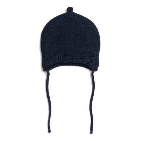 Czapka merino 100% DARK BLUE / Pink no More
