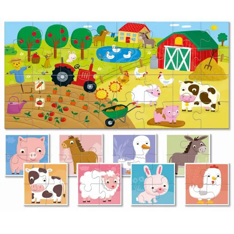 Baby puzzle - dwustronne puzzle dla najmłodszych - WIEŚ / Ludattica