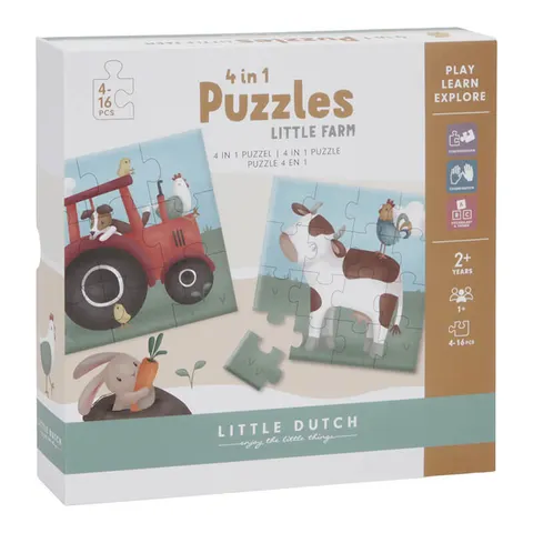 Puzzle 4 elementy Little Farm FSC / Little Dutch