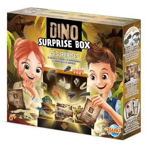 Pudełko 25 niespodzianek z dinozaurami / Buki