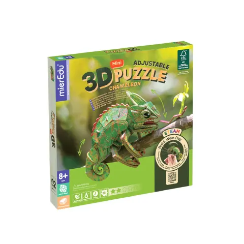 Puzzle 3D mini - Kameleon / mierEdu