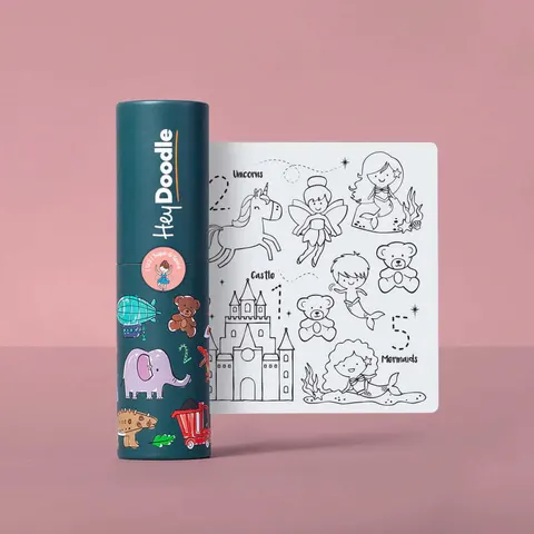 Mata Silikonowa do Kolorowania A4 - Bajkowe Królestwo / HeyDoodle