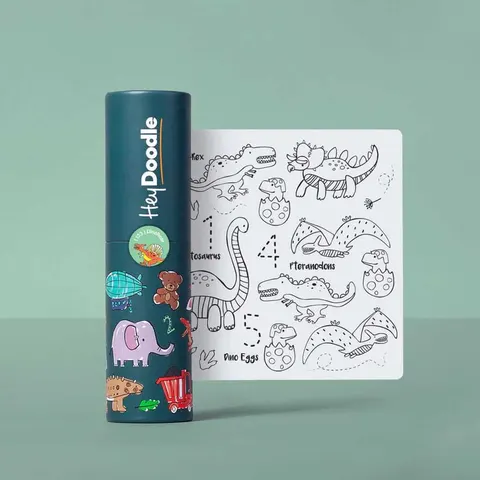 Mata Silikonowa do Kolorowania A4 - Dinozaury / HeyDoodle
