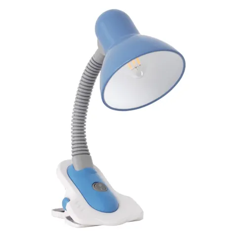 SUZI HR-60-BL lampka biurkowa 1xE27 max.60W, montaż na klips, niebieski