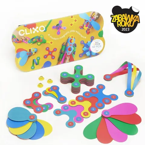 Układanka magnetyczna CLIXO Rainbow, 42 elementy