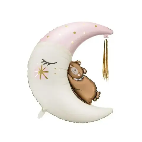 Balon foliowy Miś na księżycu, 80x98 cm / PartyDeco