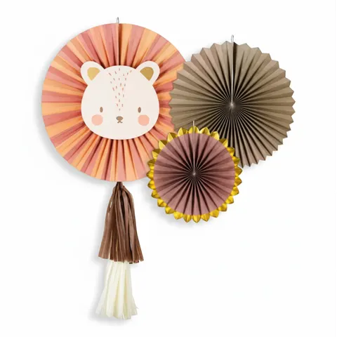 Rozety dekoracyjne Lew, 26-43 cm / PartyDeco
