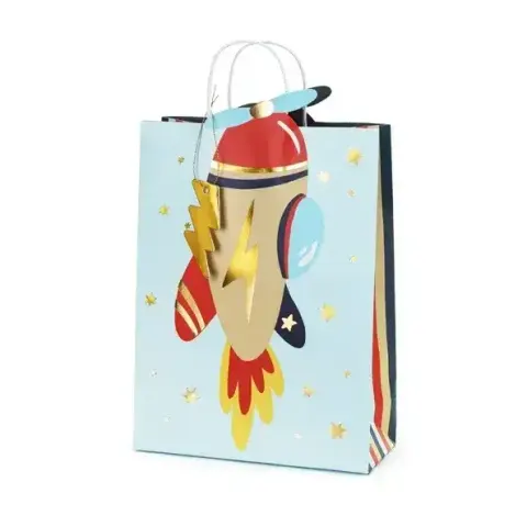 Torebka na prezenty Samolot, 10x24x35.5 cm / PartyDeco