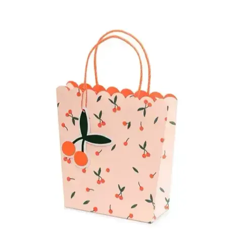 Torebki na prezenty Wisienki, 22x23x8cm / PartyDeco