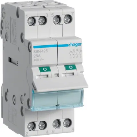 Rozłącznik izolacyjny modułowy 4P 25A 400V; SBN425, HAGER