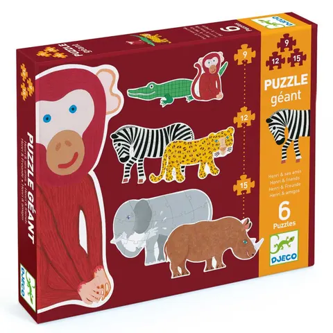 Puzzle kartonowe gigant - Henri i przyjaciele / Djeco