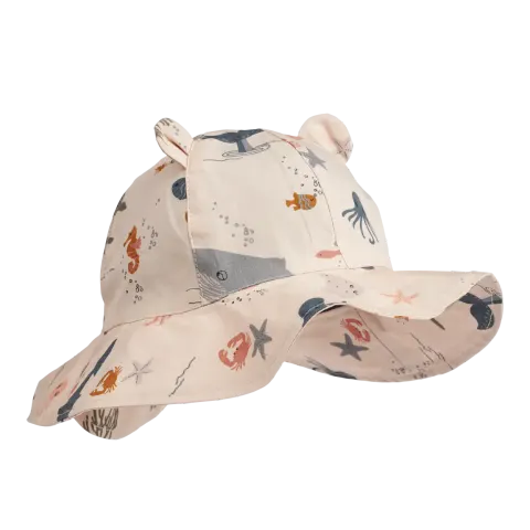 Letni kapelusz Amelie: Sea creature, whale blue / Liewood