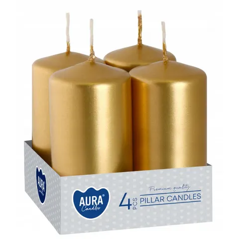 BISPOL Świeca wotywna SW40/80-213 ZŁOTA, 4 szt