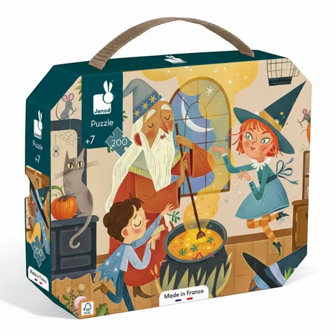 Puzzle w walizce Czary 200 elementów / Janod