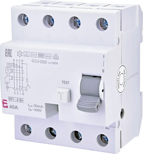 Wyłącznik różnicowoprądowy Typ B+ EFI-4 40/0.03 400V 40A