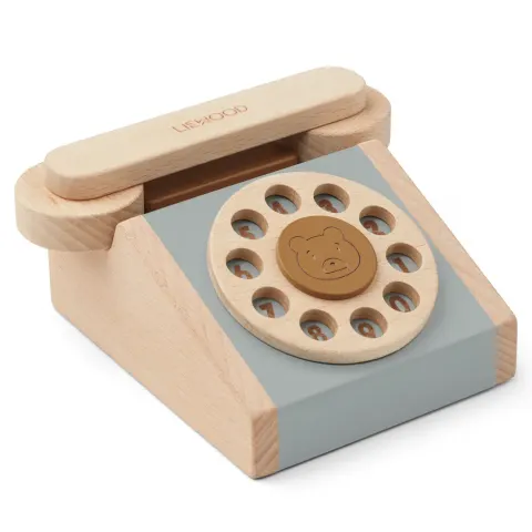 Drewniany telefon Selma - Blue fog multi mix / Liewood