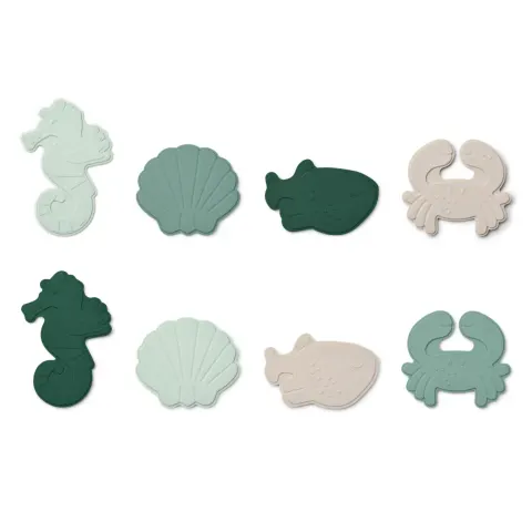 Mini przyssawki do kąpieli Paola - Sea creature, peppermint multi mix / Liewood