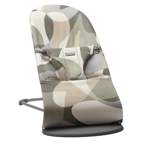 BABYBJORN - leżaczek BLISS COTTON, Khaki-Green Print