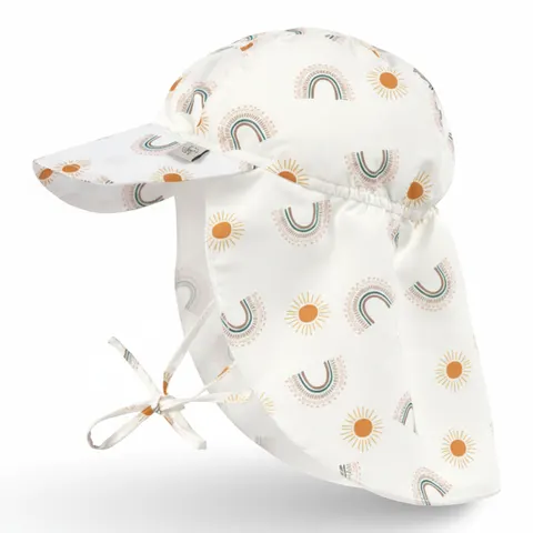 Czapka przeciwsłoneczna z daszkiem i osłoną karku UV80 Splash & Fun Tęcza nature / Lassig
