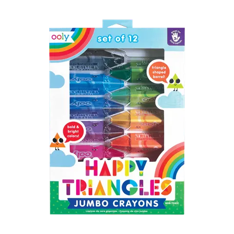 Trójkątne Kredki Malucha Jumbo, Happy Triangles - 12 szt. / Ooly