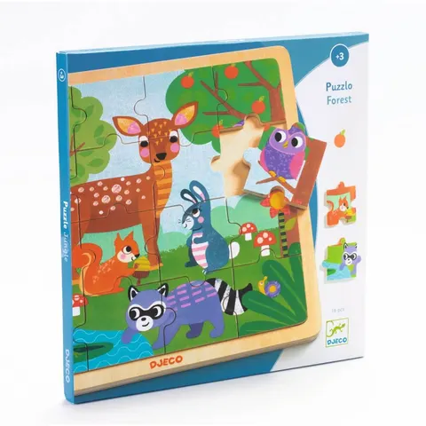 Edukacyjne puzzle drewniane LAS / Djeco