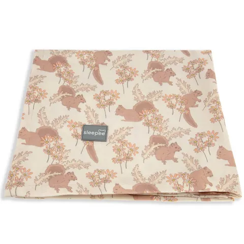 Bambusowy Vintage Animals Almond - 3 w 1 chusta, otulacz i kocyk / Sleepee