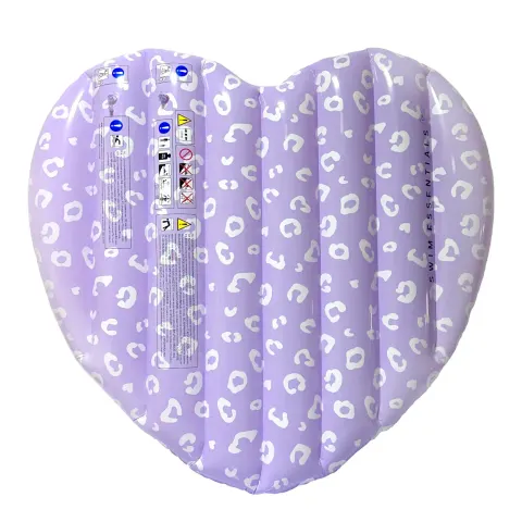 Luksusowy materac do pływania serce Lila Leopard / The Swim Essentials