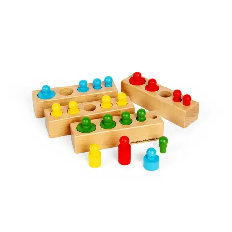 Drewniane klocki cylindry / Bigjigs Toys