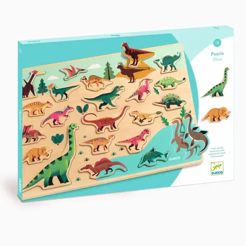 Drewniana łamigłówka DINOZAURY 2+ / Djeco