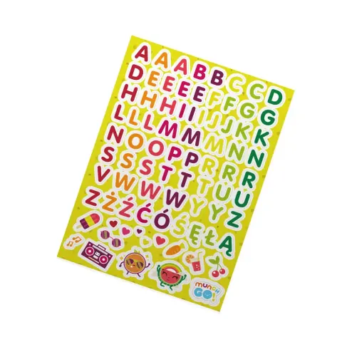 Naklejki wodoodporne na lunchbox - Literki pastelowe / LUNCH MUNCH