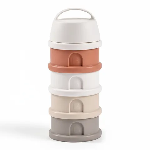Pojemniki na mleko w proszku 4 komory cotton white - terracotta / Beaba