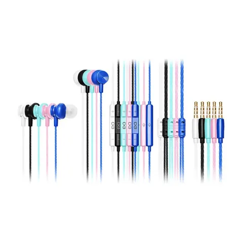 EXC Mobile słuchawki dokanałowe z mikrofonem BASS kolor mix