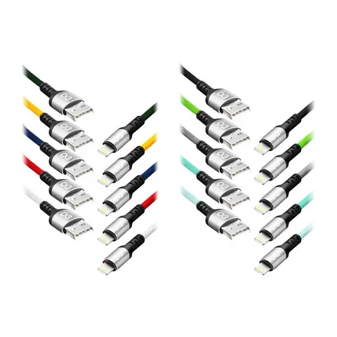 Kabel USB - Lightning BRAID, 1,2m 2.4A kolor mix