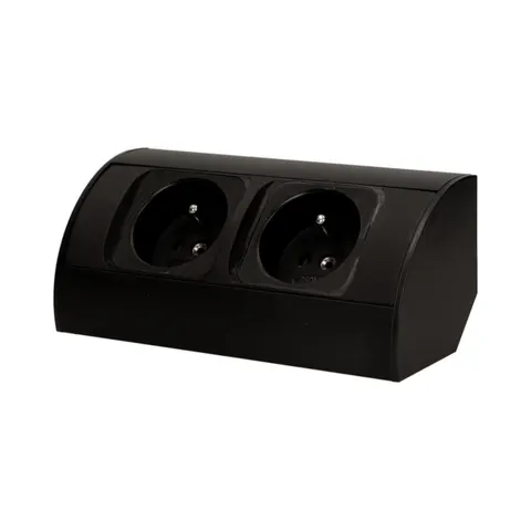 Gniazdo meblowe 2x2P+Z, czarne