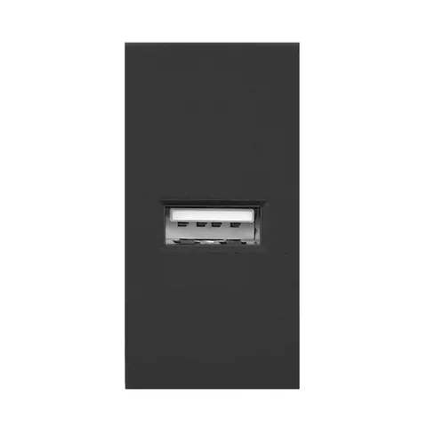 Moduł USB NOEN 1xUSB 22,5x45 czarne