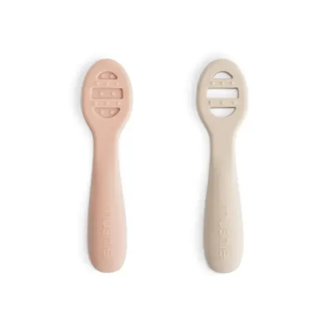 Pierwsze łyżeczki dla niemowląt 2-pack Blush & Shifting Sand, Mushie