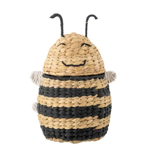 Koszyk z pokrywką Finn, czarny / Bloomingville Mini