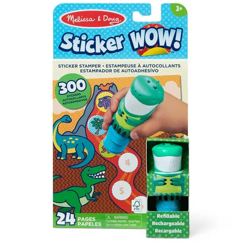 II GATUNEK: Stempel z naklejkami Sticker Wow - Dinozaur / Melissa & Doug