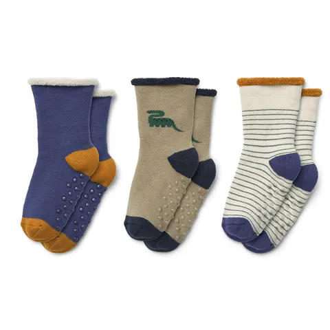 Zestaw dziecięcych skarpetek Eloy, 3-pack - dino, mist mix / Liewood