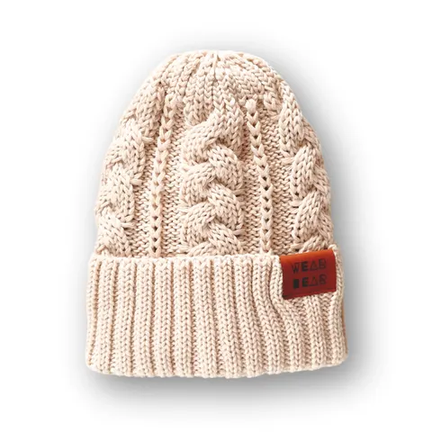 Zimowa czapka z wełny merino - cream / Strojmisie