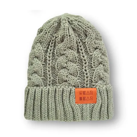Zimowa czapka z wełny merino - light green / Strojmisie
