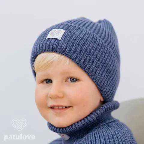 Czapka zimowa merino BLUE / Patulove