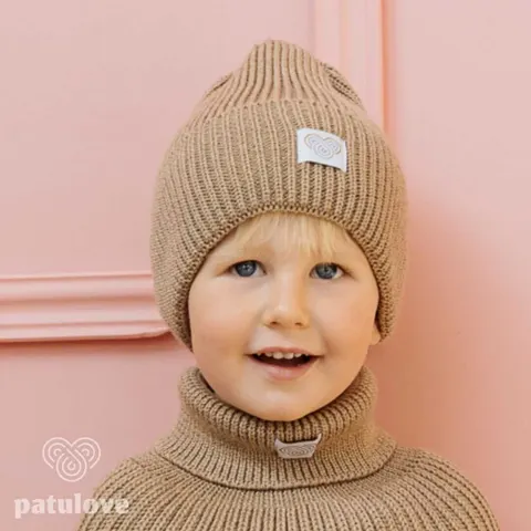 Czapka zimowa merino SAND / Patulove
