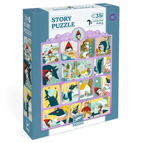 Puzzle opowieść - CZERWONY KAPTUREK 35 el. / Djeco