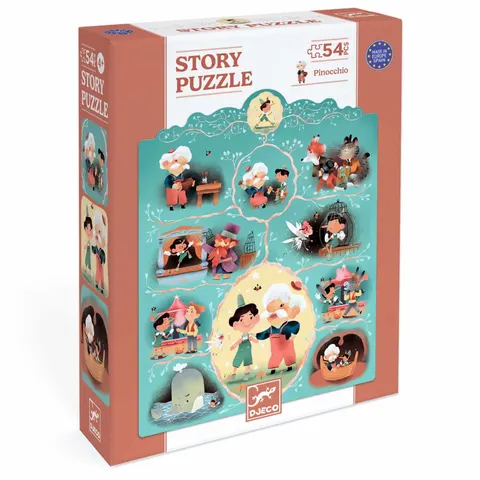Puzzle opowieść - PINOKIO 54 el. / Djeco