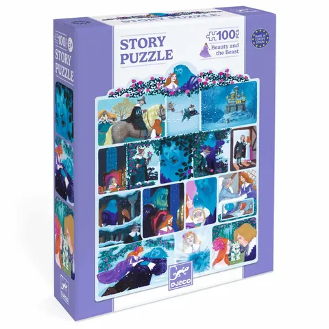 Puzzle opowieść - PIĘKNA I BESTIA 100 el. / Djeco