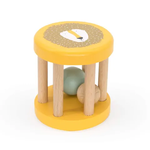 Drewniana grzechotka roller - Lew / Trixie